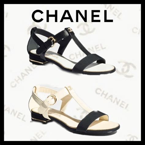 chanel black sandals 2023|Chanel black and white sandals.